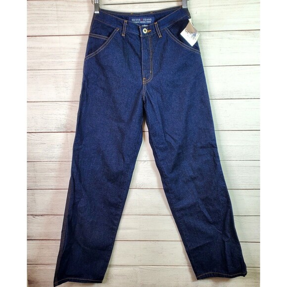 Vintage Guess Y2K Giselle Carpenter Denim Pants Women's Size 27 NWT - Picture 1 of 9
